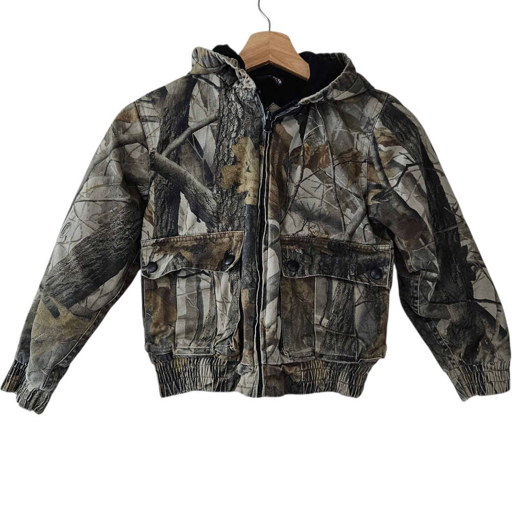 Kids Woodland Camo Hooded Jacket